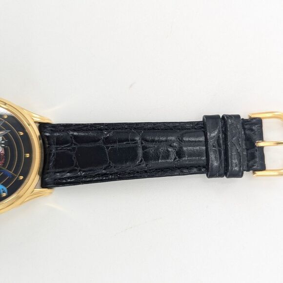 Armitron Looney Tunes Collectors Edition Gold Black Leather Band Watch - Picture 7 of 10